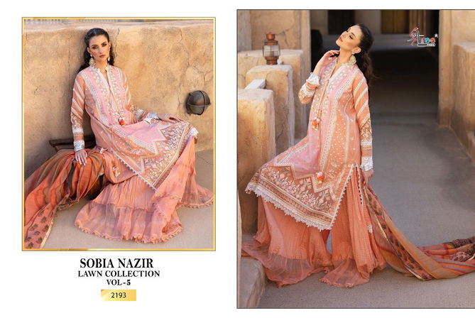 Shree Sobia Nazir Lawn 5 Festive Wear Cotton Pakistani Salwar Kameez Collection 